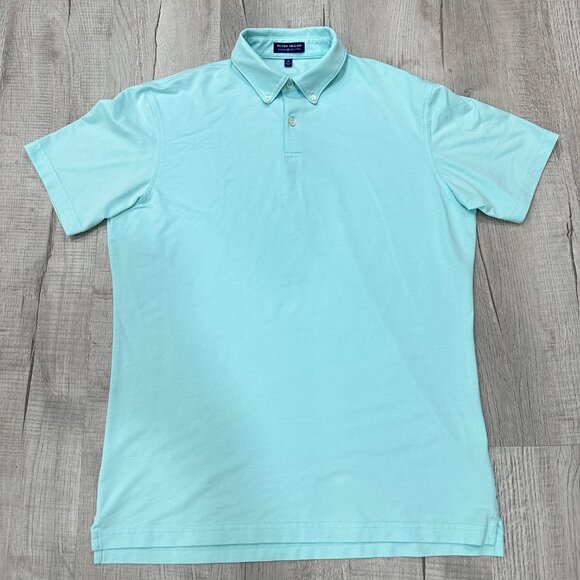 Peter Millar Polo Shirt Mens Medium Blur Crown Crafted Golf Stretch Performance - Picture 3 of 8